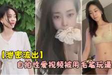 【泄密流出】杭州气质女白领刘婷和包皮男友自拍性爱视频被用毛笔玩逼